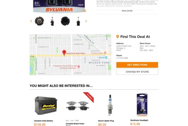 AutoZone item detail page