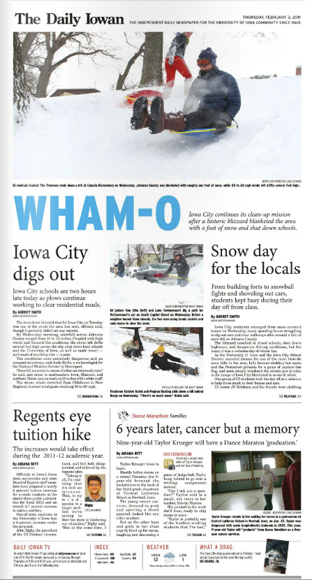 The Daily Iowan - Front page - February 3